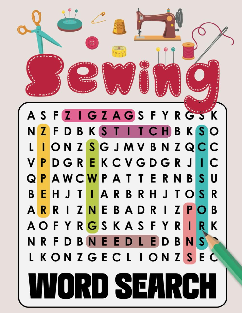 Sewing Word Search: +1000 Sewing Themed Word Searches, Gifts for Sewing Lovers and Enthusiasts of All Skill Levels | Large Print