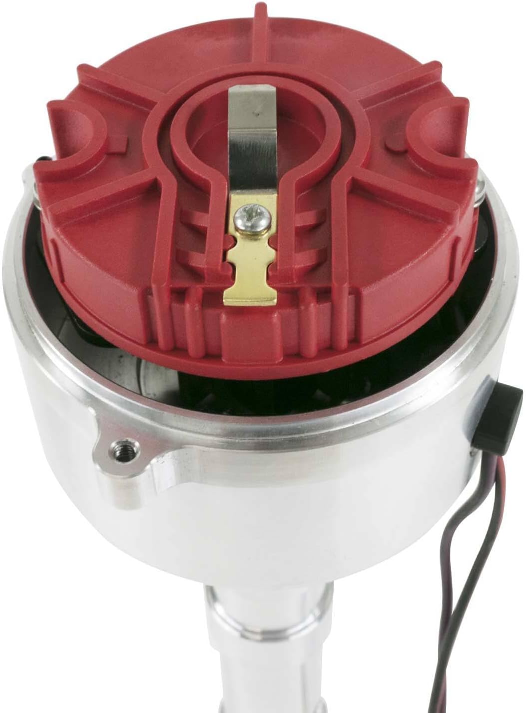 Top Street Performance Low-Profile Pro Series Pro Billet Distributor with Crab Cap for Chevy Small & Big Block V8 - Red