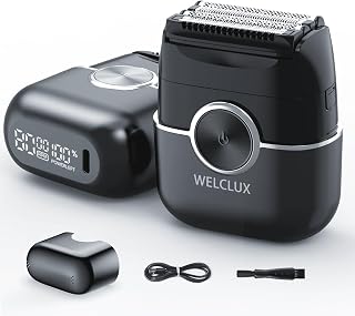 Electric Foil Shavers for Men: Mini Electric Razor with 4 Floating Blades & Big LED Display - Foil Shaver for Men with 2 Gears Adjustable - Face Shaver with IPX7 Waterproof - Amazon product rated Grade A