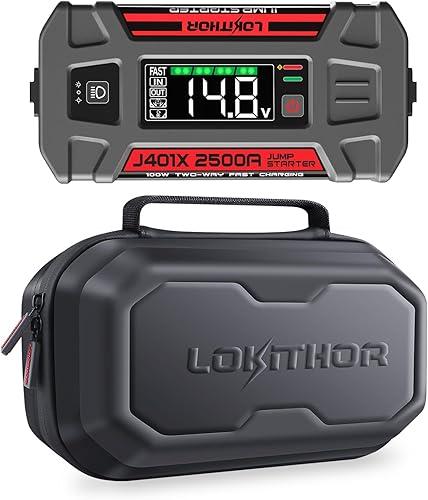 LOKITHOR J401X 2500A Arrancador de batería de coche de 12 V con tecnología de calentamiento automático de -40  y bolsa de la serie J, funda de