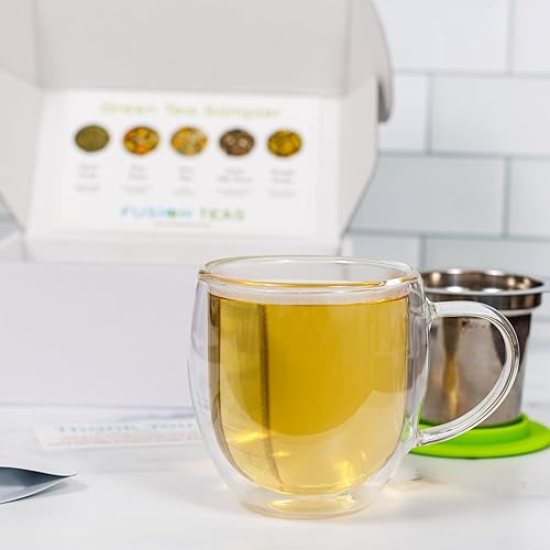 Miniatura 4 de Juego de muestras de té verde, surtido de té verde de hojas sueltas, 5 bolsas de muestra de té diferentes, hace de 8 a 10 tazas de té cada una,