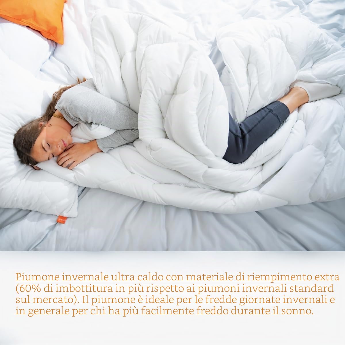 sleepling Piumino invernale ultra caldo, extra spesso e pesante, prodotto in UE, Ökotex 100, lavabile a 60°, 100% microfibra fine, 135 x 200 cm, bianco
