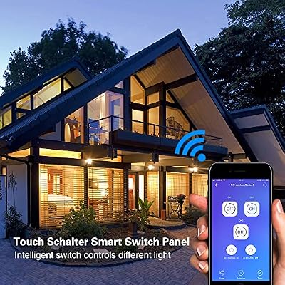 WiFi Smart Wall Light Switch 10A Glass Touch Panel WiFi Interuptor Wireless Remote Control Tuya Voice Control 5-Gang Black tuya