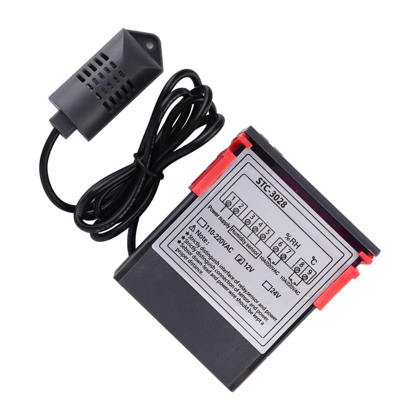 Yctze Termostato Digitale con Doppio Display, Controller di Temperatura, | Materiale ignifugo ABS, controllo tramite microcomputer, intervallo da -20°C a 80°C, adatto per l\'acquacoltura