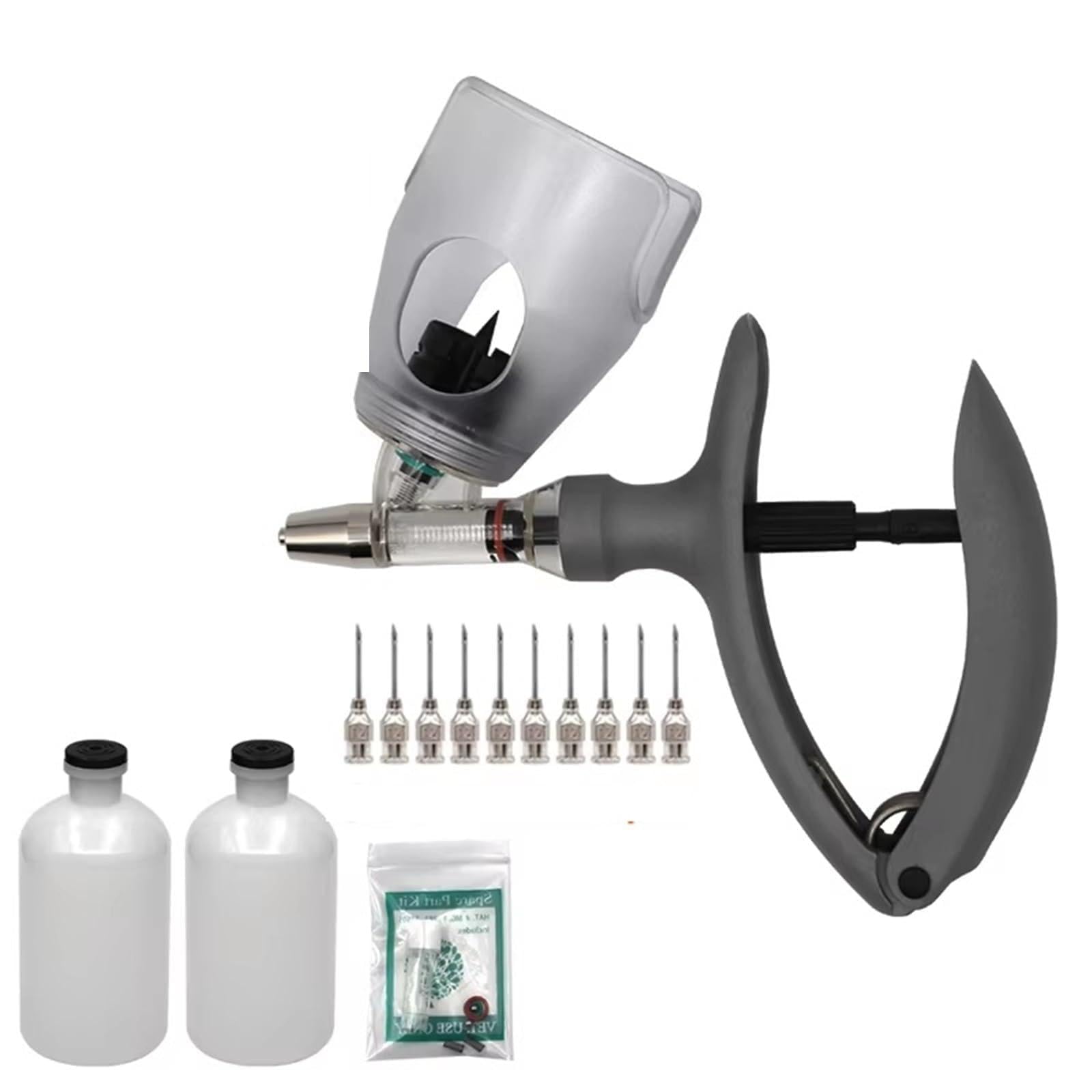 1 Ml/2 Ml/5 Ml Siringa Veterinaria Automatica Continua per Iniezione Animale Vaccino Regolabile per Bestiame Bovini Suini Ovini Dispositivo Veterinario per Somministrazione(Type2 2ml)