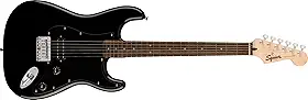 Guitarra elétrica Squier Sonic Stratocaster HT H, com 2 anos de garantia, preta, escala Laurel, Pickguard preto