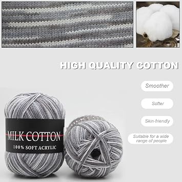6 Rolls Large Acrylic Yarn Skeins - Assorted Colors, Soft, Perfect for Knitting & Crochet