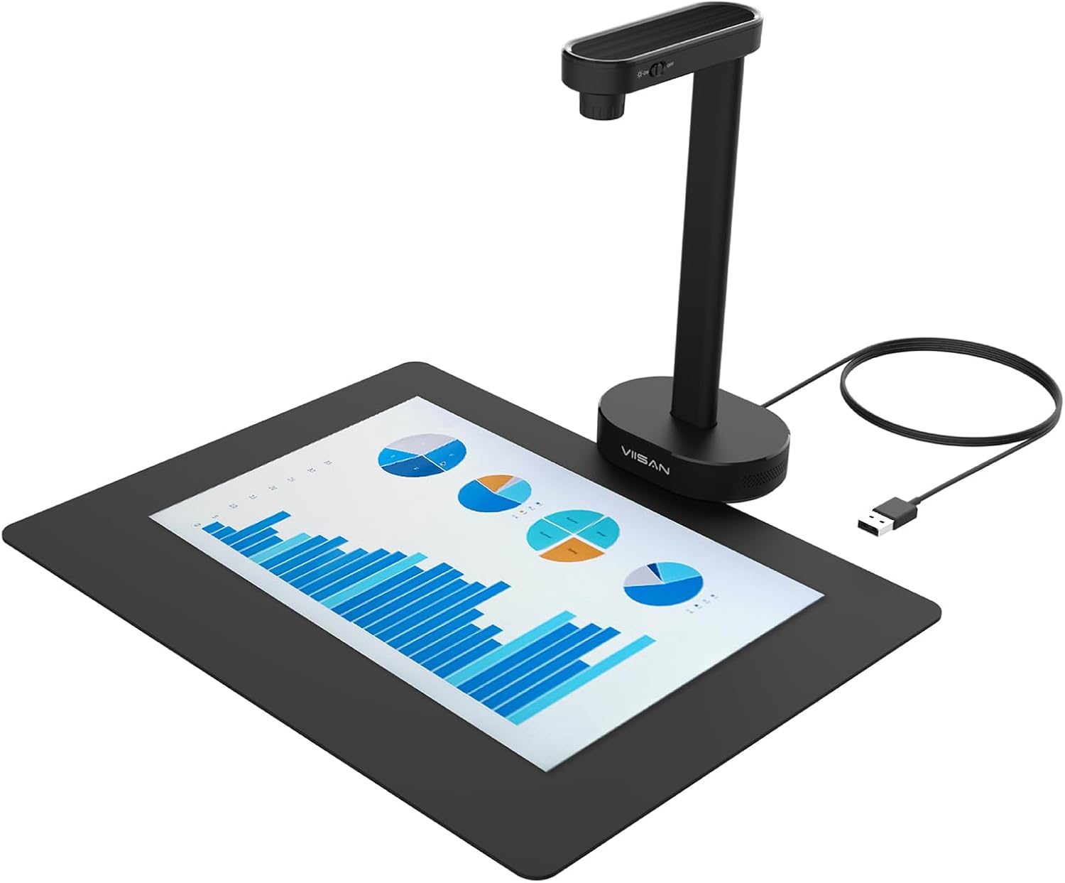 VIISAN Document Scanner Camera, 16MP USB Portable Document Camera, Capture Size A4, Deskewing, Multiple Page Documents Scanning, OCR & TTS Tech, Works with Windows & MacOS VIISAN Document Scanner Camera, 16MP USB Portable Document Camera, Capture Size A4, Deskewing, Multiple Page Documents Scanning, OCR & TTS Tech, Works with Windows & MacOS