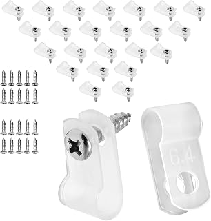 120pcs 1/4 Inch R-Type Cable Clamps, Nylon Wire Cable Clips with M4 Screws, Screw Mounting Cord Fastener Clips, Wire Conduit Clamp for Wire Organizer (White)