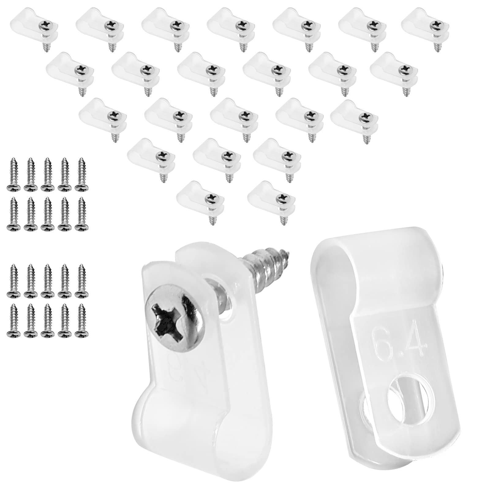 R-Type Cable Clips - 120 Pack Nylon Wire Clamps -10