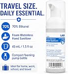 10pcs Laboratoire CARE Séparateur de mains en mousse, 45 mL / 1.5 fl oz, éthanol sans eau Mousseur d'assainissement des mains, Nettoyeur à main de taille de voyage sans rinçage pour le travail, bureau, sac, voiture & Utilisation sur le terrain