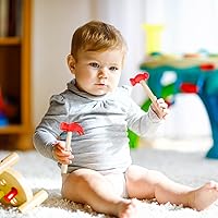 Vista 7 de Martillo de juguete de mazo de madera, martillos de madera de simulación, martillos de madera pequeños de plástico para niños, martillo falso
