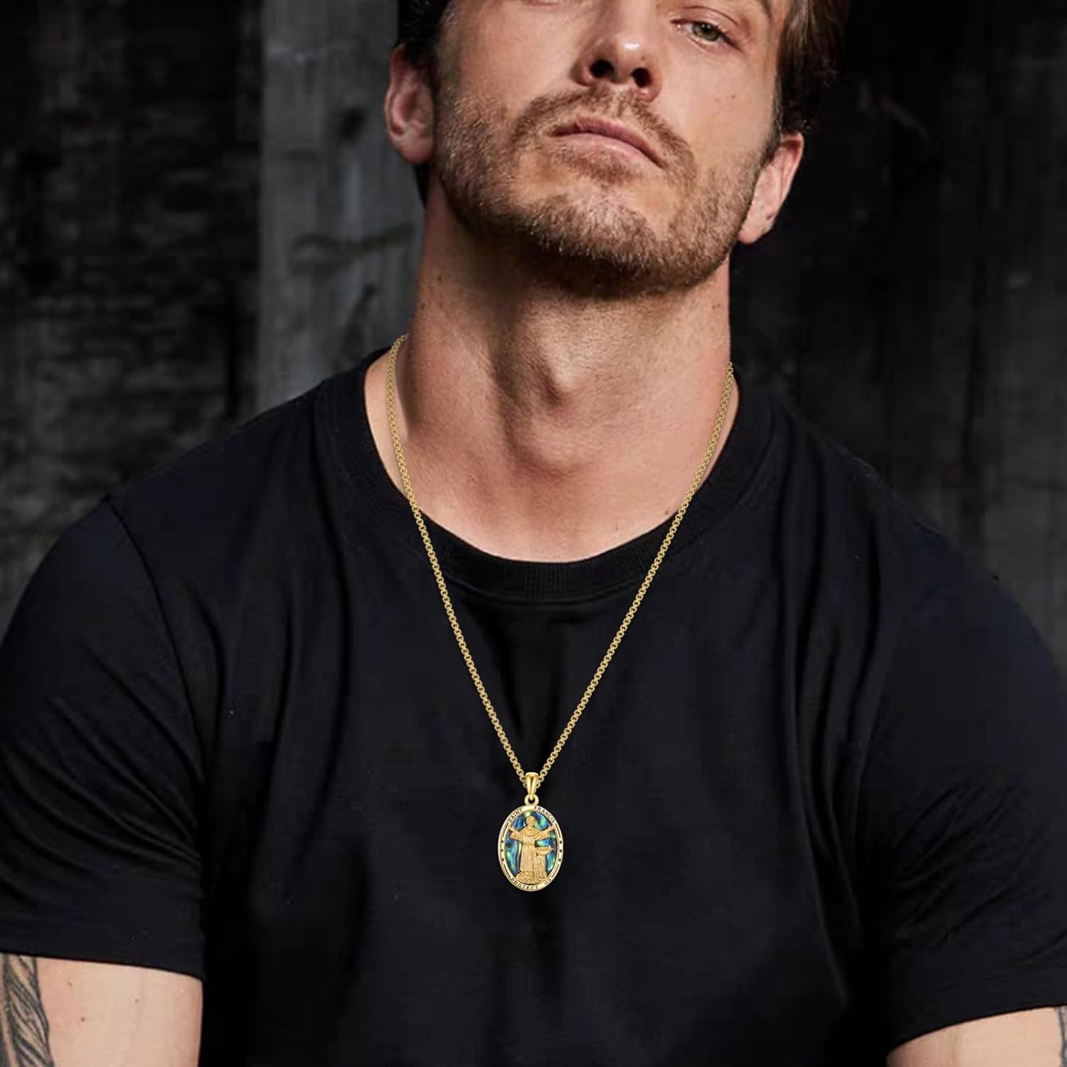 925 Sterling Silver Religious Medal St Michael St Raphael Memento Mori Santa Muerte Pendant Necklace Jewelry Gifts for Men Women - Image 5