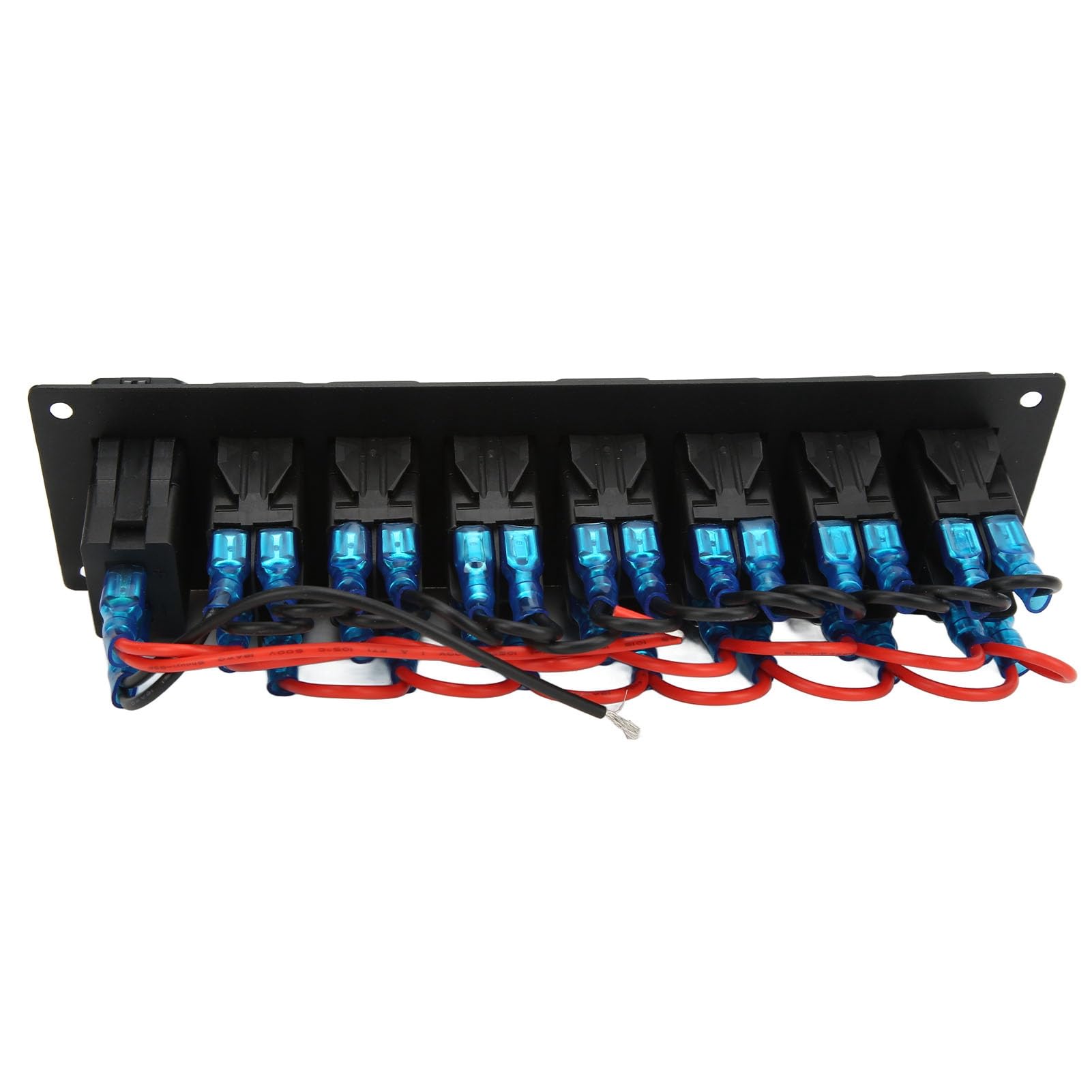 Aramox Panel Przełączników Kołyskowych, Aluminiowy Panel Przełączników Kołyskowych ABS 7 Gang Marine, Wodoodporna ładowarka z Podwójnym Portem USB IP66 Niebieski Podświetlany 12 V 24 V do Samochodu