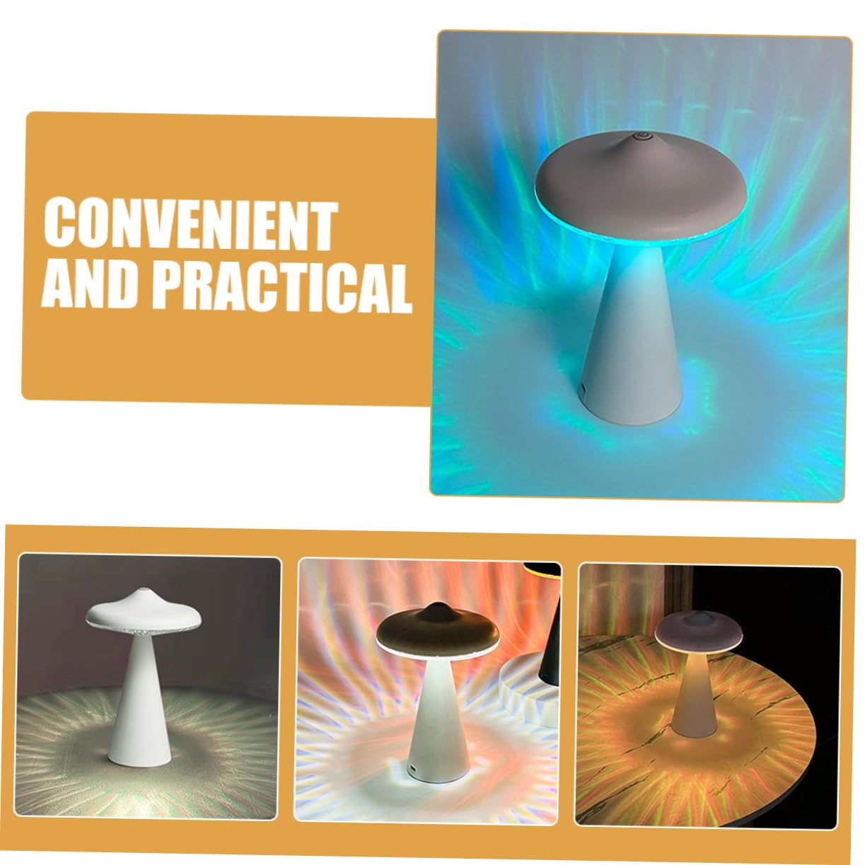 Artibetter Lampada da Tavolo Ricaricabile a Luce Calda Touch Dimming, Design a Forma di Disco Decorativo per Camera da Letto, Ufficio, Scuola, Regalo Creativo