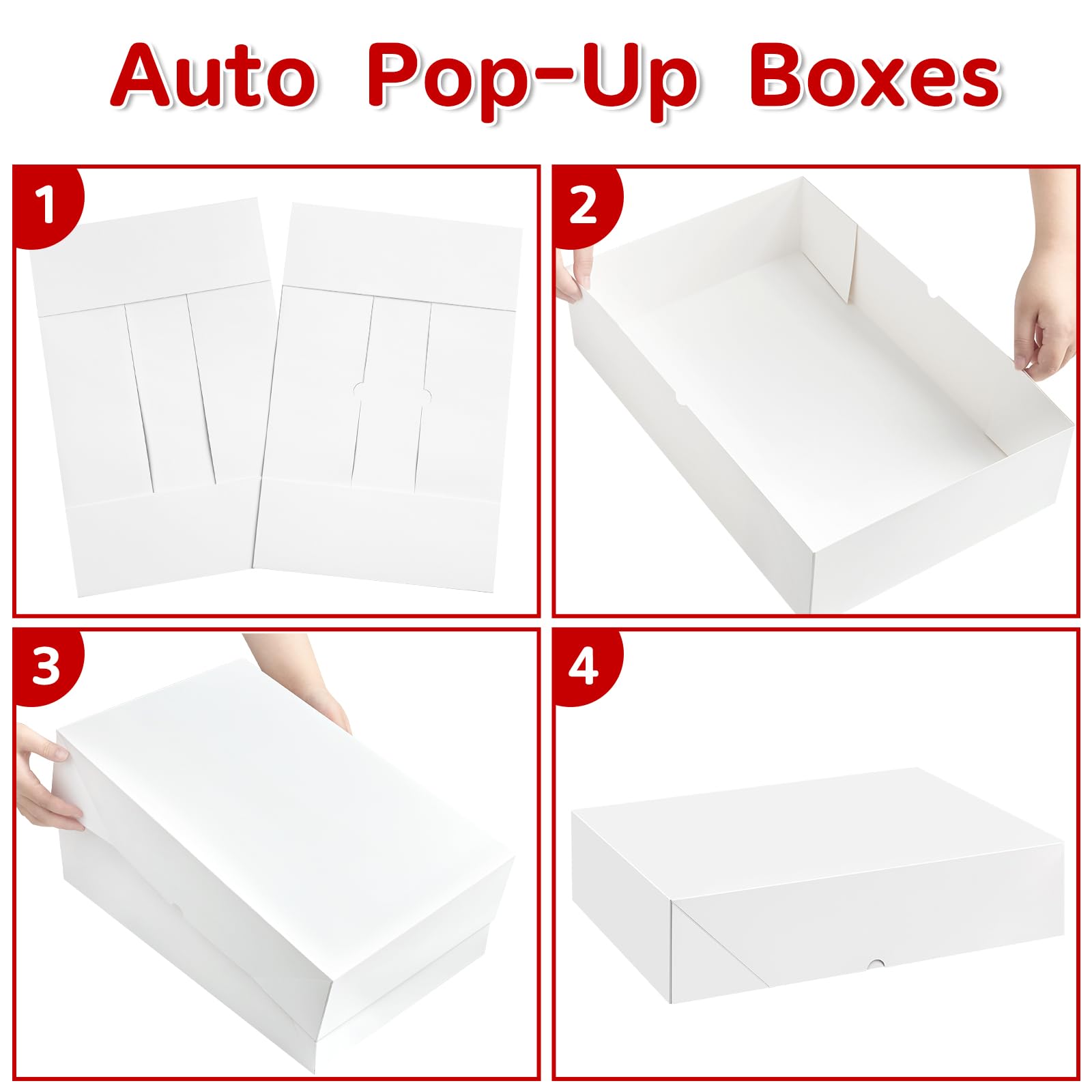 Kucoele Paquete de 10 cajas de regalo blancas con tapas, cajas grandes de regalo para camisas, cajas de regalo a granel para Navidad, bodas, cumpleaños, despedidas de soltera (14.25 x 9.5 x 2