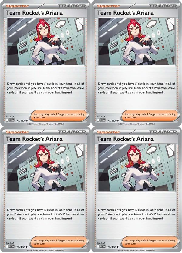 Team Rocket’s Ariana 171/182 – Destined Rivals Trainer Card Lot – Playset x4