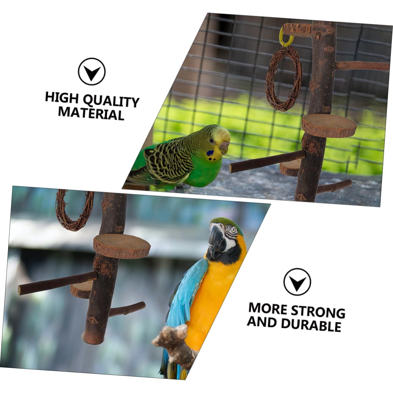 COLLBATH Parrot Exercise Stand Natural Wooden Bird Perch Birds Stand Parrot Platform