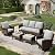 MIXPATIO 5-Piece Patio Furniture Set, Oversized Outdoor Wicker Sofa with High Back Swivel Chairs and Comfy Ottoman, Sectional Rattan Outdoor Conversation Set for Poolside Backyard Deck, Grey