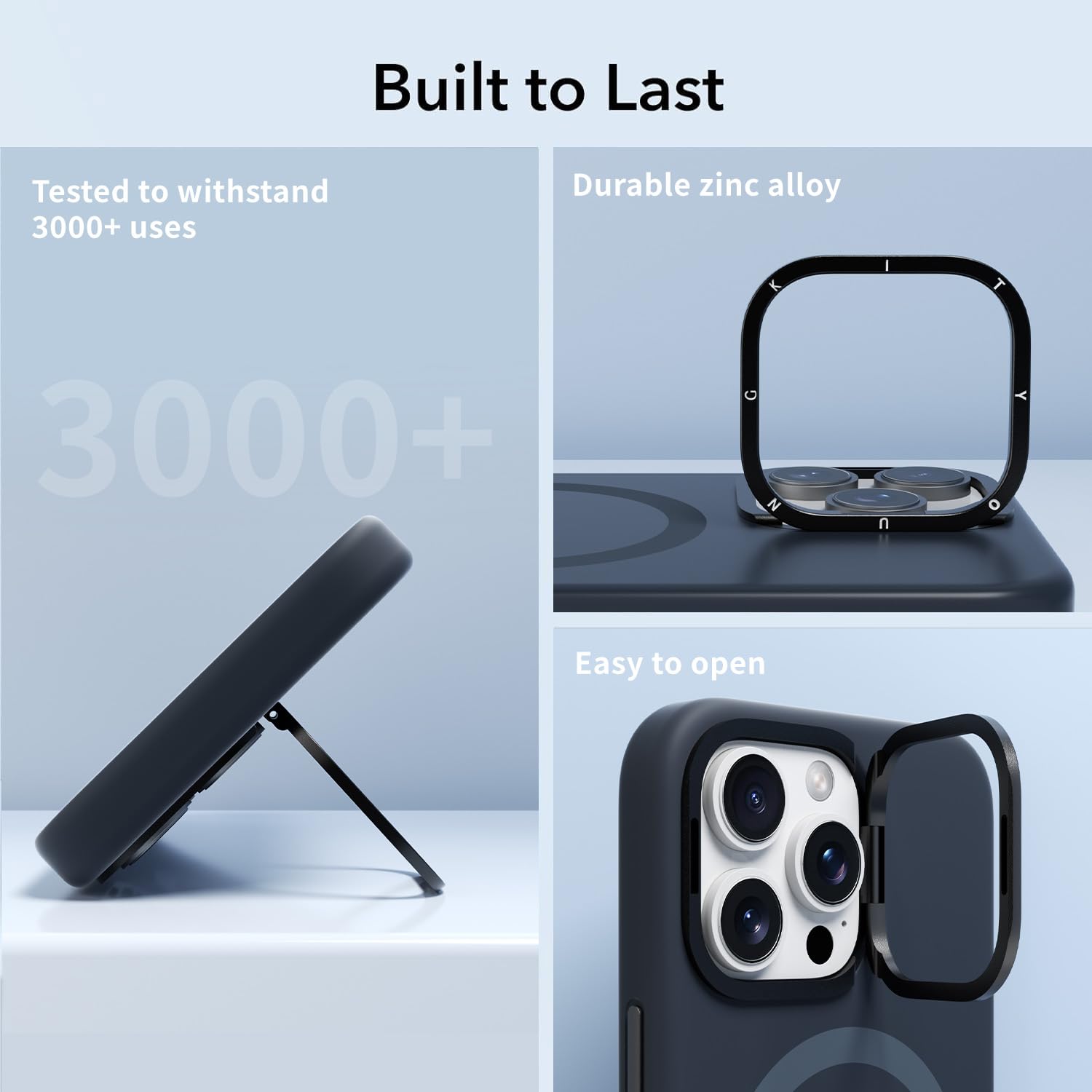 YOUNGKIT Cover for iPhone 16 Pro 360° Adjustable Stand Compatible with MagSafe - Image 3