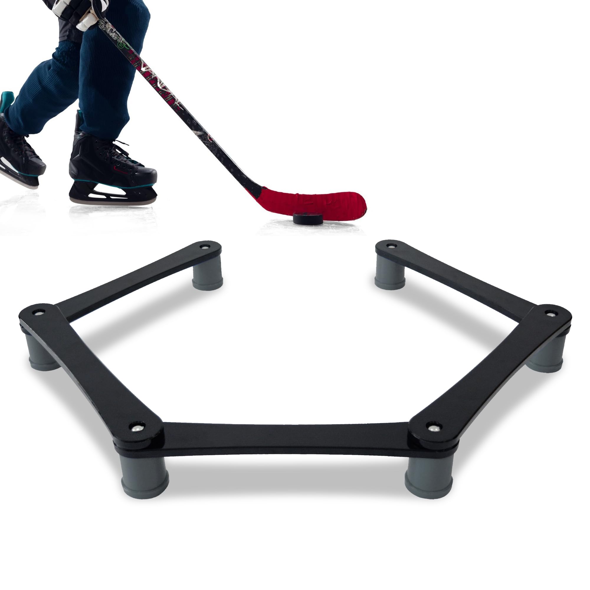 LOSKIA Hockey Training Equipment 5-Section/7-Section Hockey Stick Handling Trainer Hockey Training Aids with Adjustable Joints, Solid and Portable Black (5-Section Black Grey)