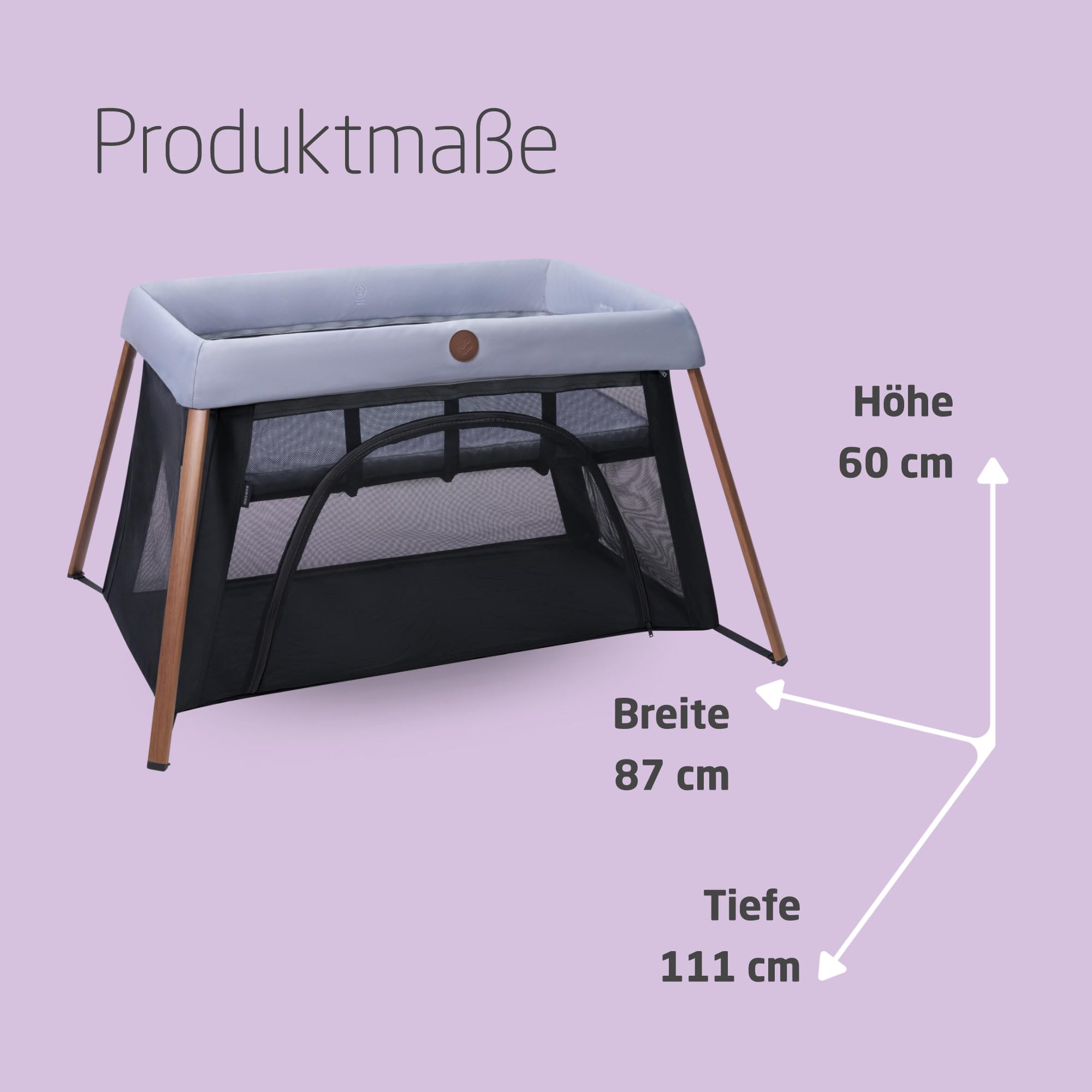Maxi-Cosi Iris2, 2-in-1 Reisebett Baby, 0-3 Jahre, 0-15 kg, Kompaktes Reisebettchen, 2 Ebenen, Seitliches Einstiegsfenster, Faltbar & Leicht, Matratze Erweiterbar, Umweltfreundlich, Essential Grey