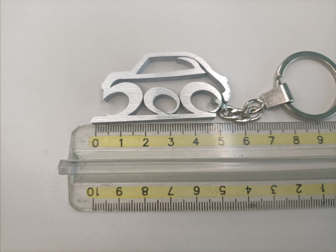 500, cinquecento stilizzata, portachiavi 500 in alluminio