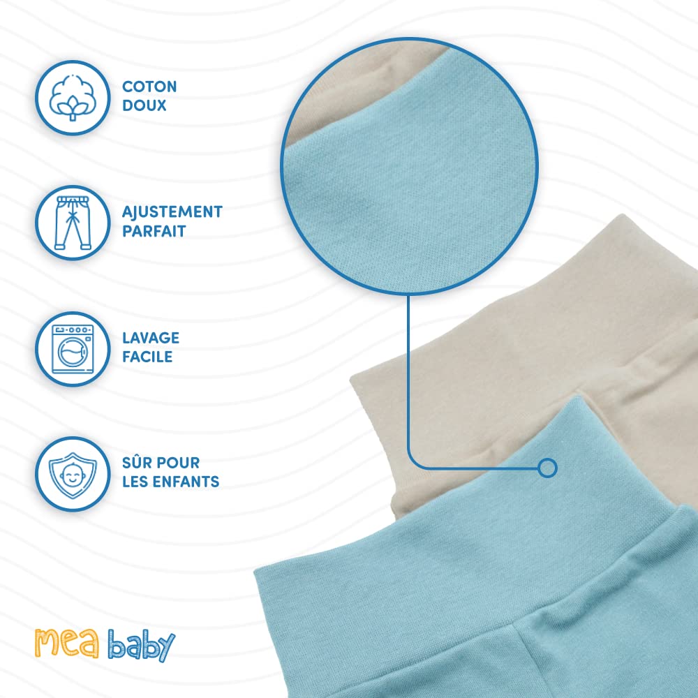 MEA BABY Parent Pantalon bébé Unisexe 100% Coton, Lot de 5, Pantalon Bouffant pour garçons et Filles