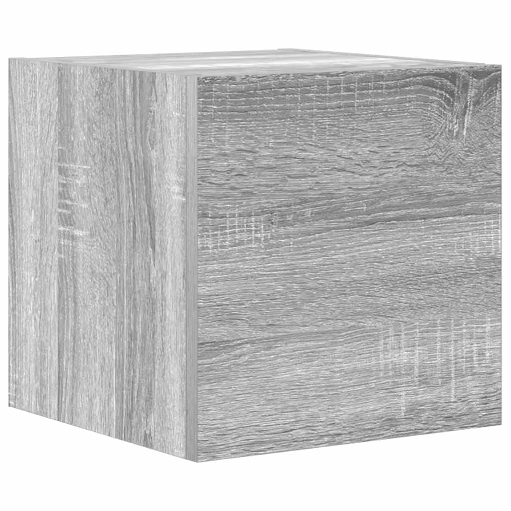 3-TLG. TV-Schrank-Set Grau Sonoma Holzwerkstoff, Wandmontage, Modernes Media-Center für Wohnzimmer, Vielseitige TV-Möbel mit Stauraum