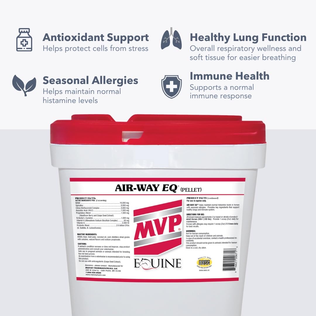 MVP Air-Way EQ Supports Healthy Lung Function and Seasonal Allergy Support in Horses, 5lb - 40 Servings — Amazon image 2