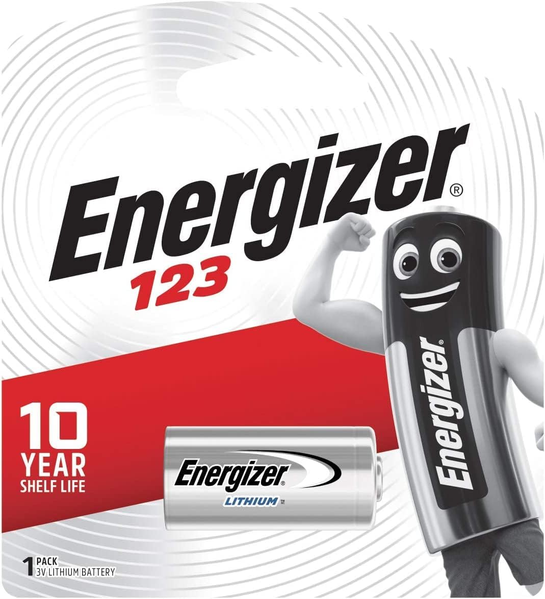 Energizer Lithium 123 3V Battery - 10 Year Shelf Life, Silver