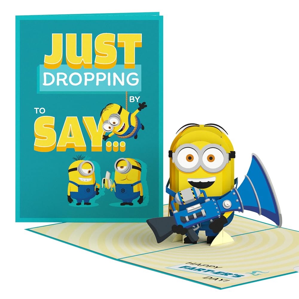 Lovepop Father's Day Pop-Up Card for Him - 3D Minions Greeting Cards for Dad, Husband, Men - Happy Fart-er's Day - 5" x 7" Card - Blank Notecard &