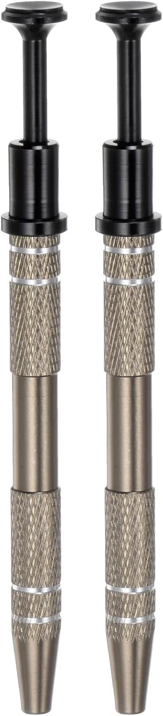 HARFINGTON 2pcs Stainless Steel 4-Claw Pick up Tool, IC Chip Remover Tool with 4 Prongs Holder Diamond Claw Tweezers for Small Part Pickup Electronic Components or Nails Clamping, Grey