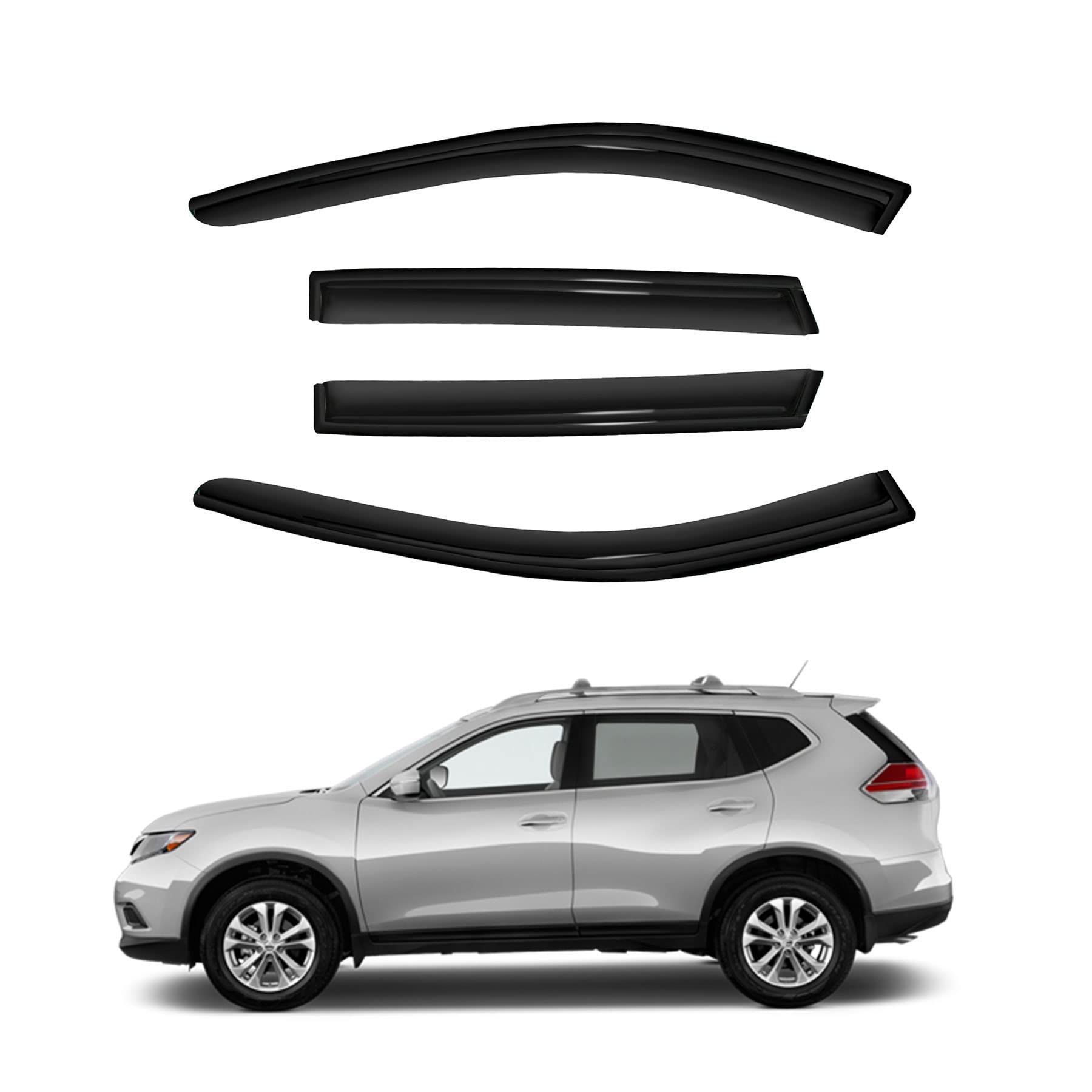 D&O MOTOR Window Visor Sun Rain Guards Dark Smoke, 4-Piece Set for 97-04 Malibu