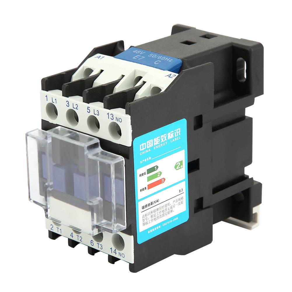 Contattore Elettrico Industriale CJX2-1210 CA per Guida Montaggio Bobina con 24V/48V/380V AC - Applicazione Distribuzione Alimentazione Elettrica, Connessione Stabile e Alta Conduttività