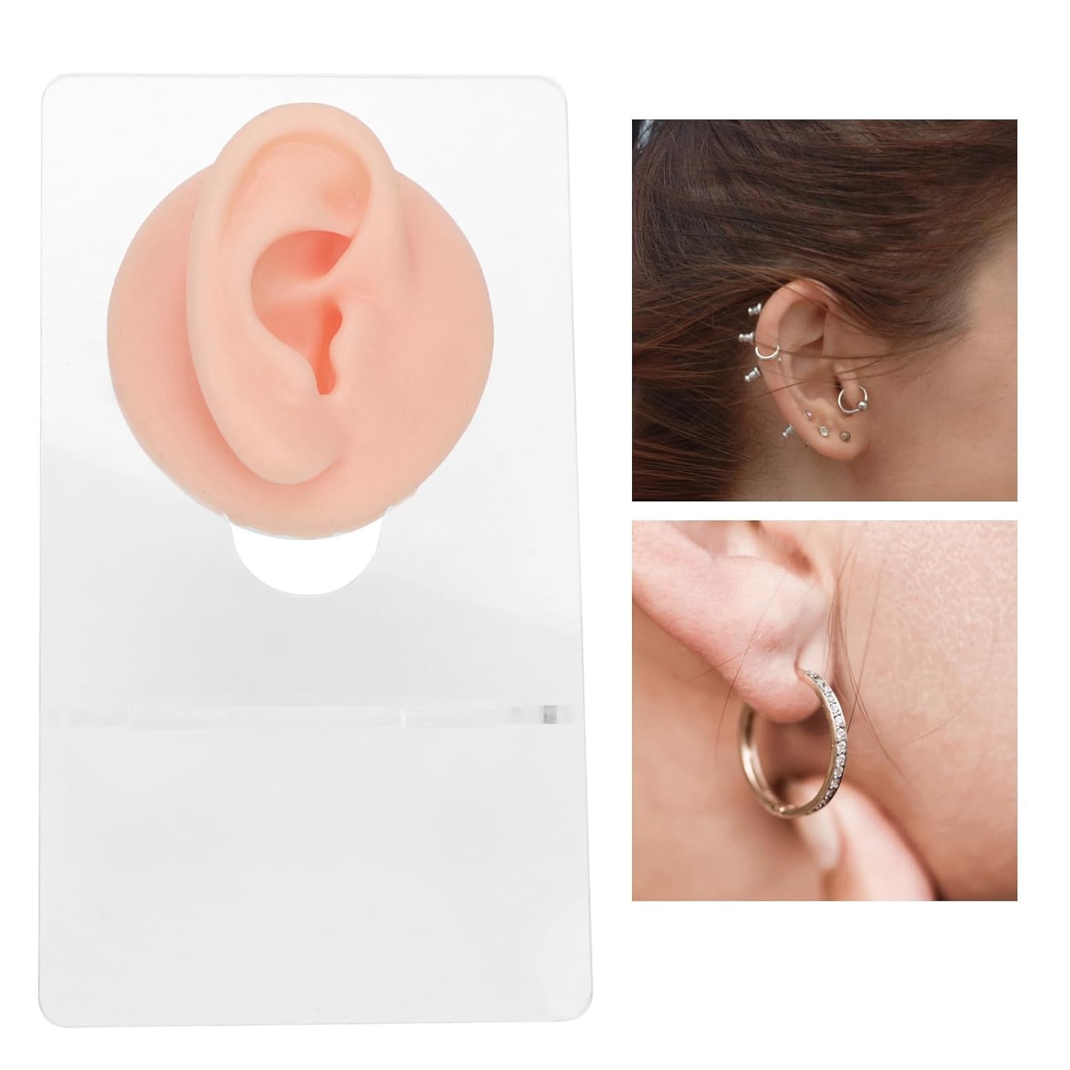 Piercing Body Model, Soft Compact Silicone Piercing Body Model 3D Simulation Lightweight for Display for Jewelry Stores (Light Skin Color)