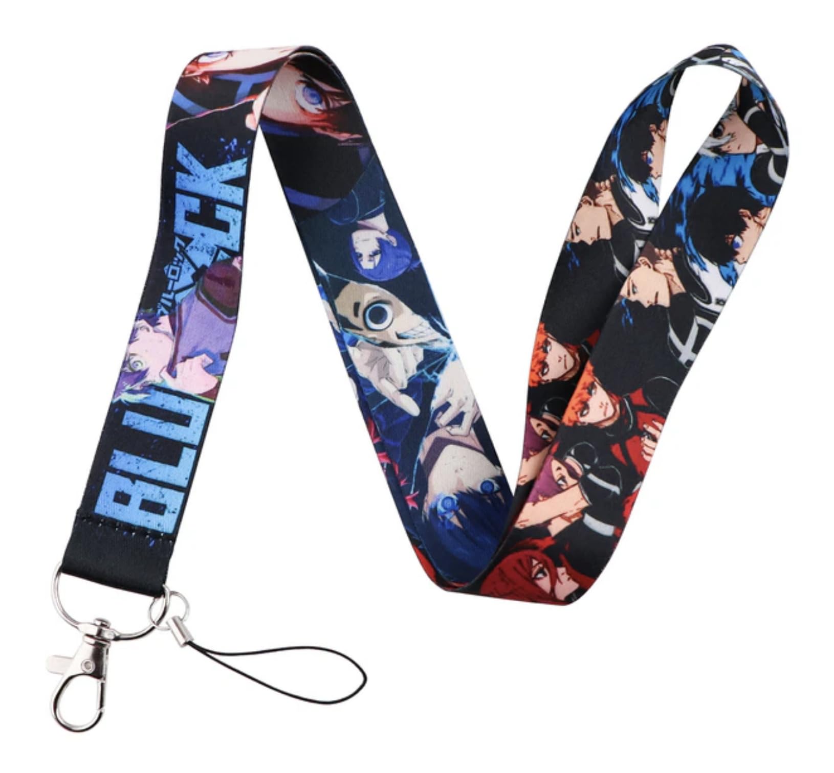 Pinstant Blue Lock BlueLock Anime Manga 17.7" Neck Lanyard Keychain Holder ID Badge Mobile Phone Pin Strap