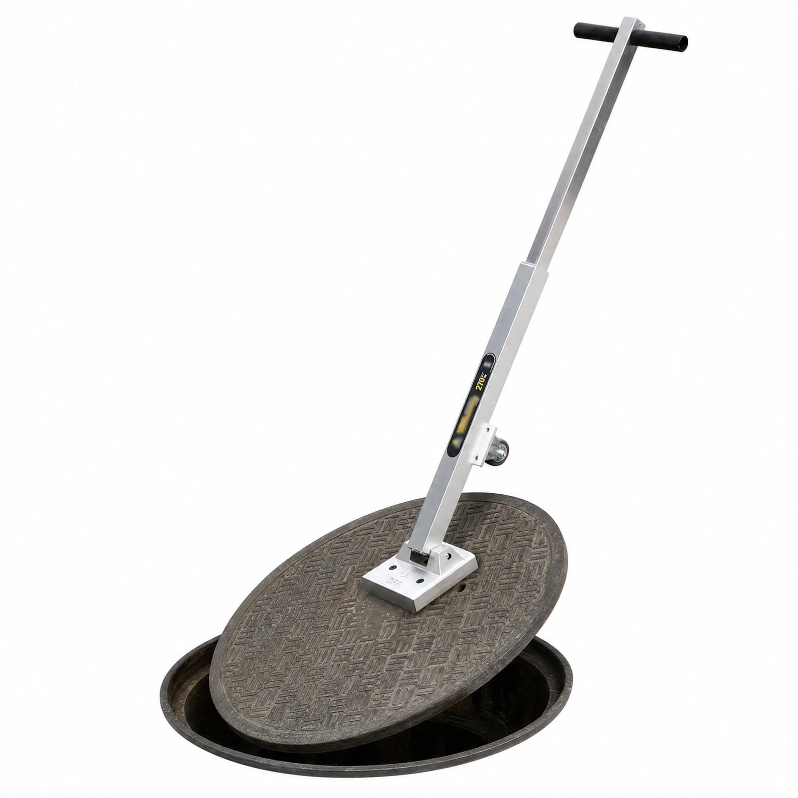 Magnetyczne narzędzie do podnoszenia pokrywy włazu, ściągacz pokrywy kanalizacyjnej, wytrzymały magnes neodymowy z ergonomicznym uchwytem do łatwego demontażu pokrywy żeliwnej w budownictwie i