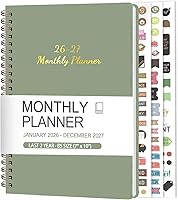 ROBBZY 2026-2027 Monthly Planner, 24-Month 7x10 Calendar Book w/ Goals, Notes, Quotes, Pocket for School Office Home