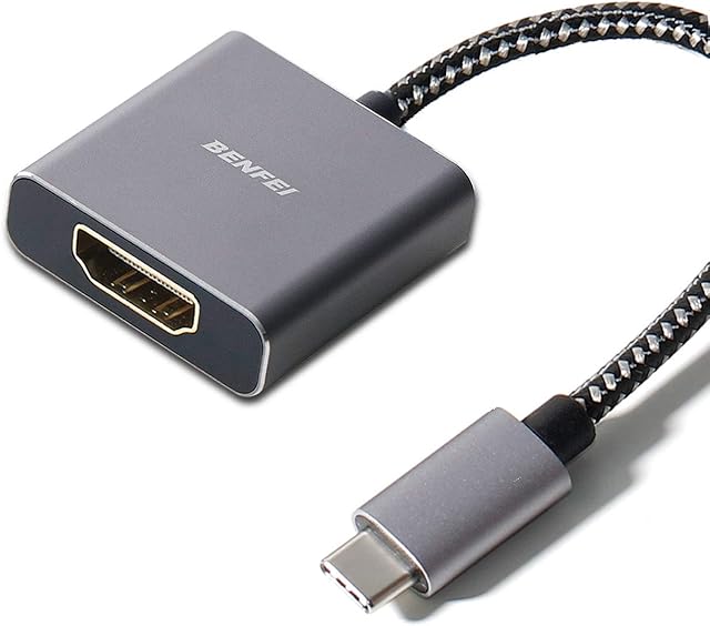 USB C to HDMI Adapter, Benfei USB Type-C to HDMI Adapter [Thunderbolt 3 Compatible] for MacBook Pro 2018/2017, MacBook Air/iPad Pro 2018, Samsung Galaxy S10/S9, Surface Book 2 and More - Gray