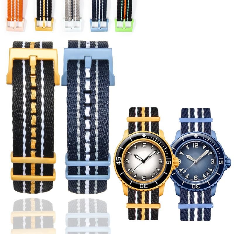 Bracelet de montre en nylon pour Blancpain Fifty Fathoms Ocean Commitment, pour Swatch