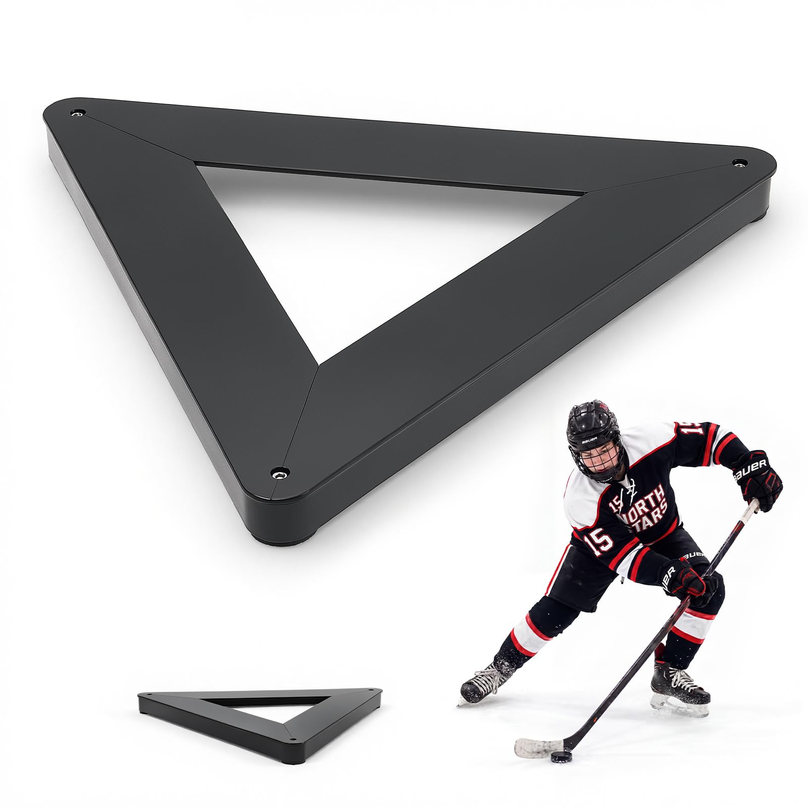 VEVOR Attrezzatura per Allenamento Hockey Triangolo Passaggi del Bastone, Rimbalzatore Ausilio per Passaggi di Hockey Controllo del Bastone, Allenatore Portatile per Controllo Hockey sul Ghiaccio