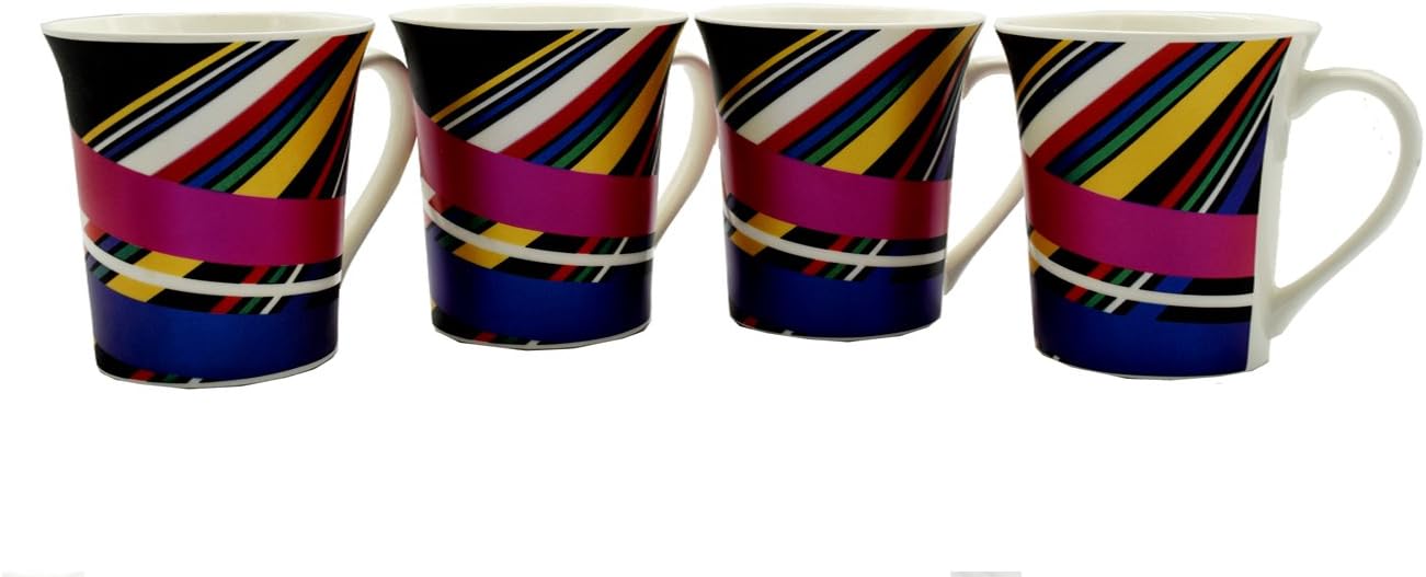 Snyter Florocent Magic Ceremic Coffee Mug, Colorful Coffee Cups, Ceramic Mug, Best Gift Coffee Tea Mug Cup, Mugs with Beautiful Patterns - Pack of 4