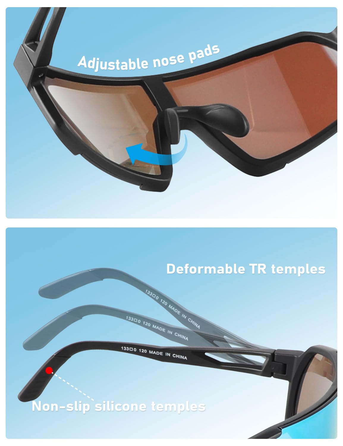 OULAIQI Gafas de sol de béisbol para hombres y mujeres, gafas deportivas de ciclismo para correr, sóftbol, voleibol, golf con protección UV