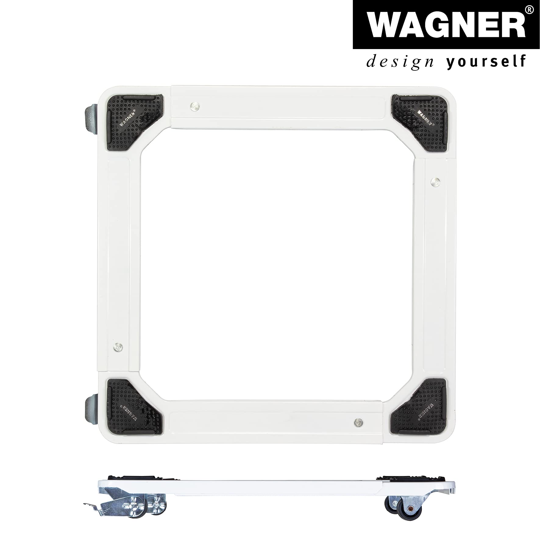WAGNER Carrello da trasporto MM 1192 I 42-60 cm I superficie di carico regolabile in misura - per il trasporto di merci di diverse dimensioni I portata 150 kg I 2 freni I carico protetto - 20119201