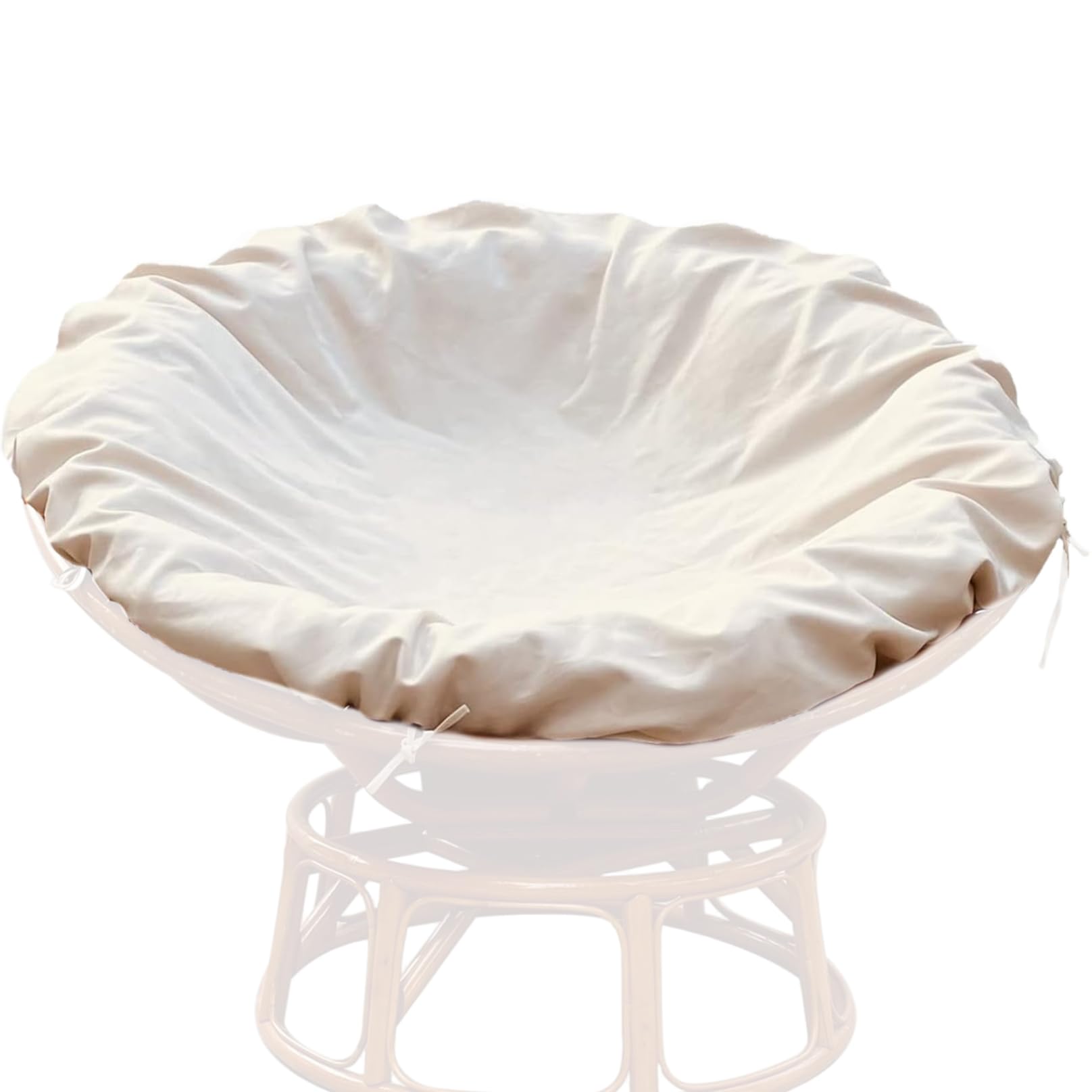 Housse de coussin Papasan blanche 140 cm lavable et imperméable avec liens de fixation