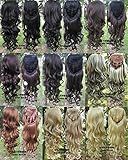 Simpleyourstyle 9colors 3/4 Half Hair Extensions Body Wave Wigs ,Synthetic Hair Extensions,wig Stand Gift Heat Resistant Brown Blonde Clip in Hair Extensions U Pick 200g (1b Natural Black)