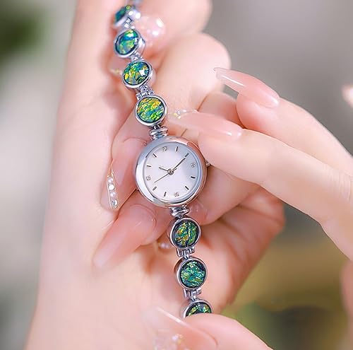 Miniatura 3 de ADSBIAOYE Reloj de pulsera de cuarzo para mujer, de lujo, estilo vintage, con diamantes de cristal, de acero inoxidable, impermeable, para regalo