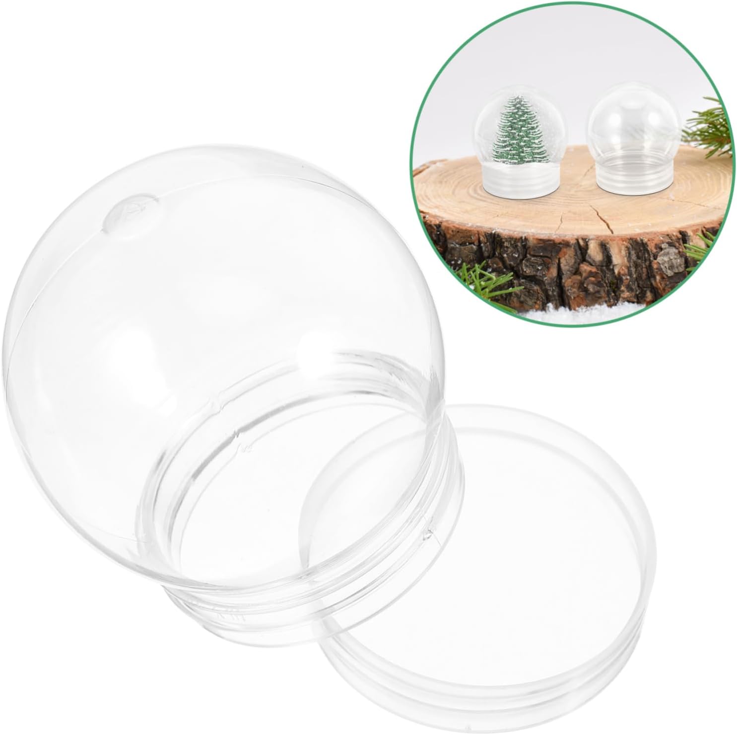 Amosfun 10 pcs DIY Snow Globe Water Globe Clear with Screw Off Cap for Cookies Candy or for DIY Crafts Home Decoration 2.6 Inch