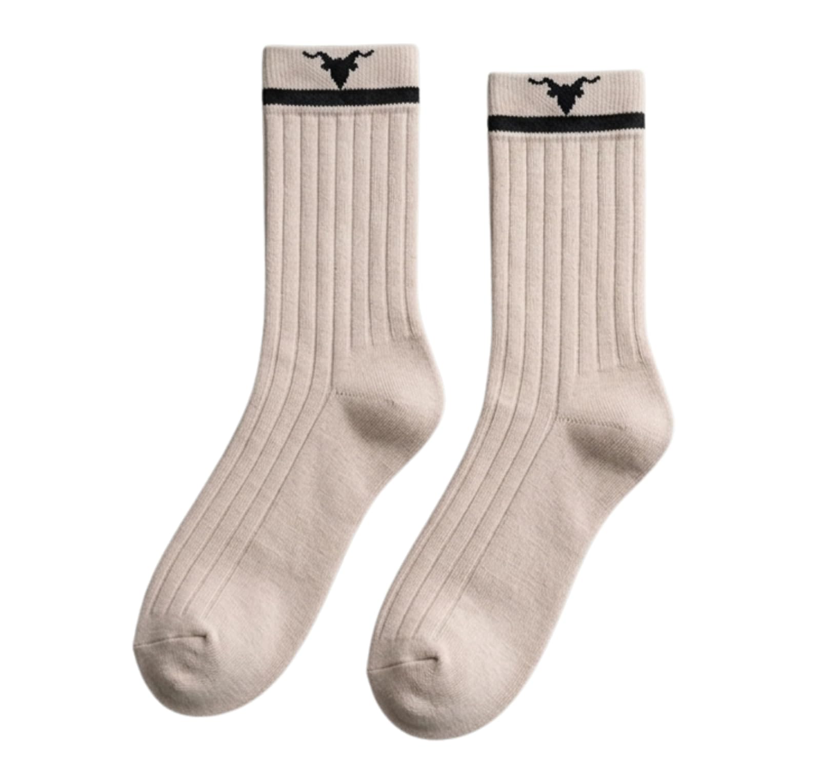 cotton crew socks for men & women | ribbed knit comfortable casual socks | soft breathable socks | single pair